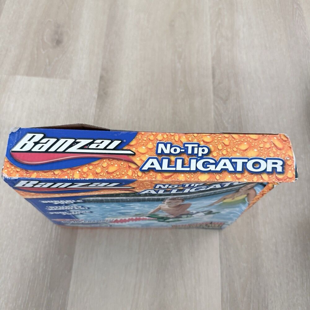 Vtg Y2K Banzai No Tip Alligator 50" Pool Float Inflatable Ride-On NOS Sealed - Picture 4 of 5